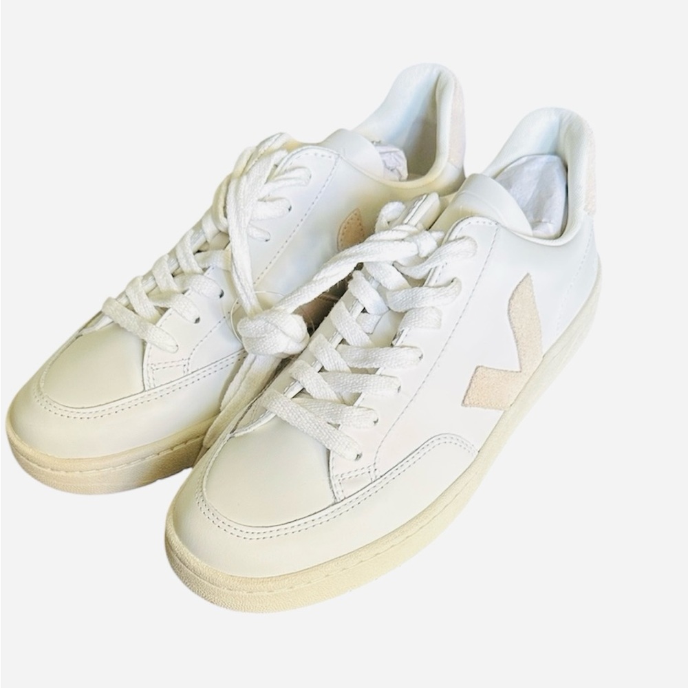 Veja | Women's V12 White | Beige Sneakers - Picture 3 of 6